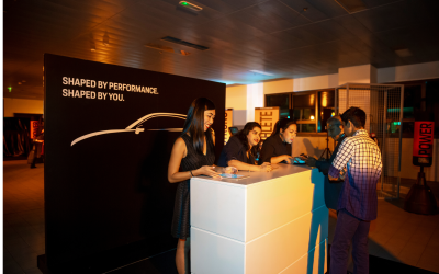 Entry desk for luxury event