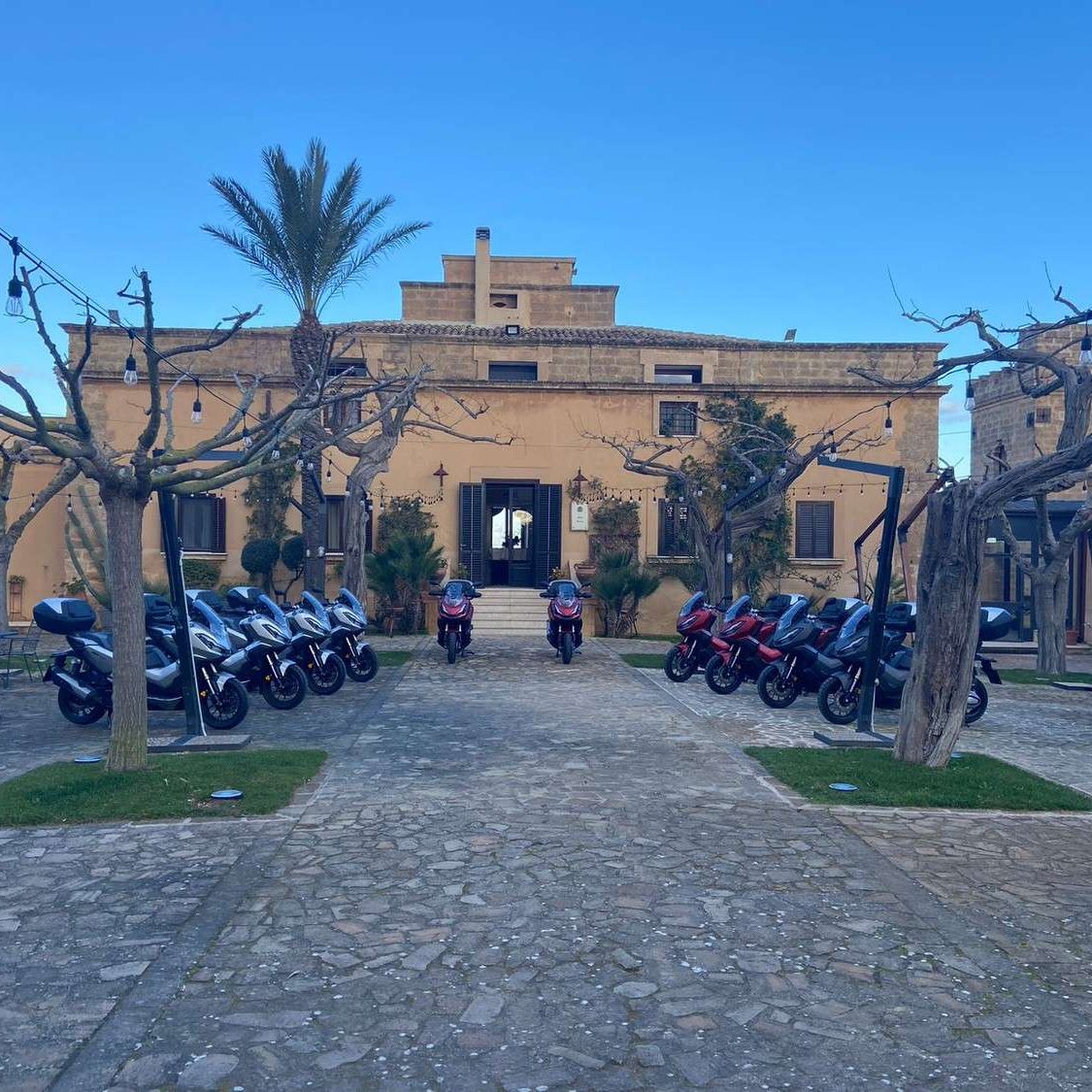 Noble Events Honda Motor Europe Motorcycle Launch honda bikes in front of villa